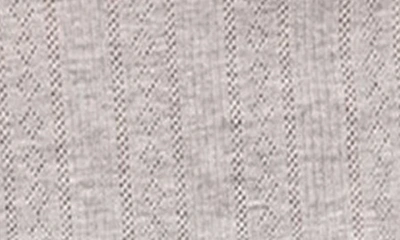 Shop Edikted Fig Ruffle Hem Stretch Cotton Pointelle Miniskirt In Gray Melange