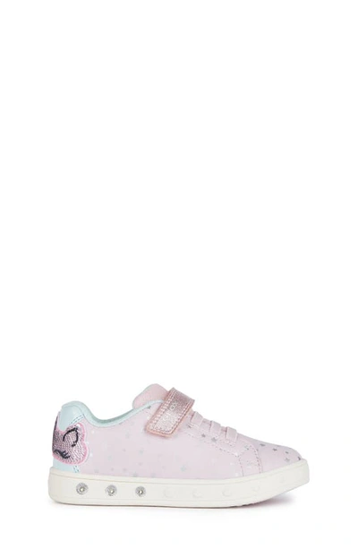 Shop Geox Kids' Skylin Light Up Sneaker In Pink/ Aqua