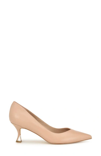 Shop Nine West Ariella Pointed Toe Kitten Heel Pump In Light Natural