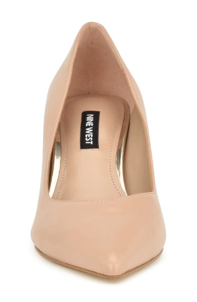 Shop Nine West Ariella Pointed Toe Kitten Heel Pump In Light Natural