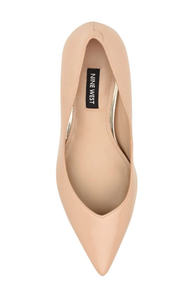 Shop Nine West Ariella Pointed Toe Kitten Heel Pump In Light Natural