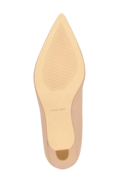 Shop Nine West Ariella Pointed Toe Kitten Heel Pump In Light Natural