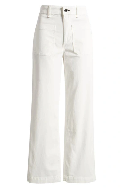 Shop Askk Ny Sailor Wide Leg Twill Utility Pants In Ivory