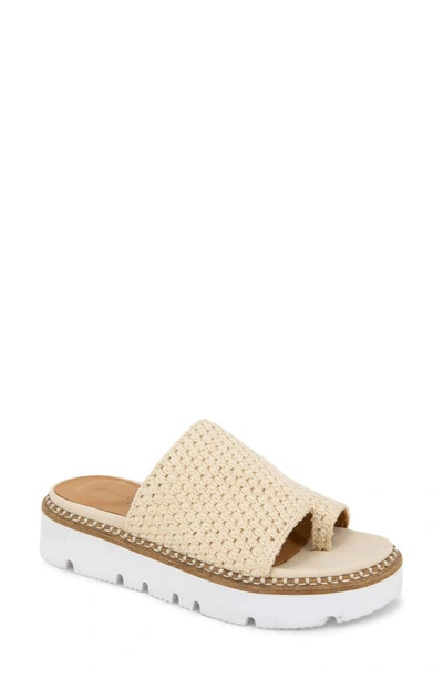 Shop Gentle Souls By Kenneth Cole Lavern Platform Slide Sandal In Cream Fabric