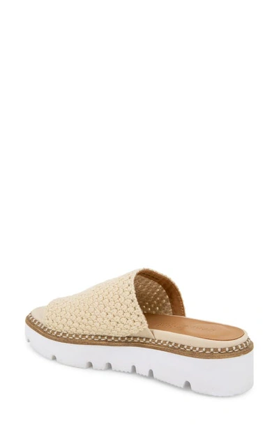 Gentle Souls By Kenneth Cole Lavern Platform Slide Sandal In Cream Fabric