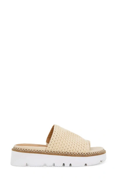 Shop Gentle Souls By Kenneth Cole Lavern Platform Slide Sandal In Cream Fabric