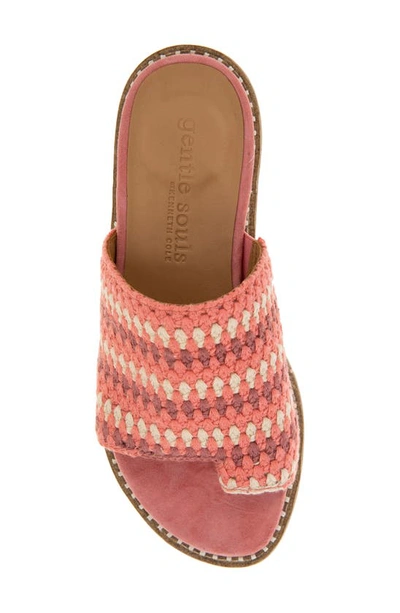 Gentle Souls By Kenneth Cole Lavern Platform Slide Sandal In Poppy Multi Fabric