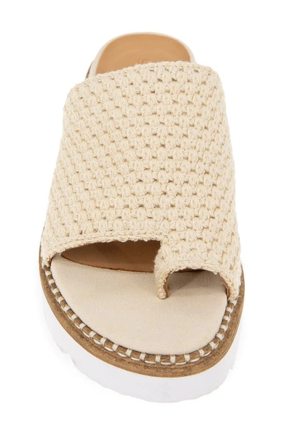 Shop Gentle Souls By Kenneth Cole Lavern Platform Slide Sandal In Cream Fabric