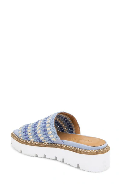 Gentle Souls By Kenneth Cole Lavern Womens Leather Slip On Flatform Sandals In Blue Multi Fabric