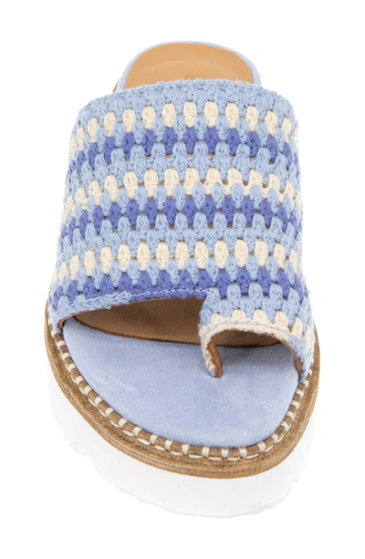 Gentle Souls By Kenneth Cole Lavern Womens Leather Slip On Flatform Sandals In Blue Multi Fabric