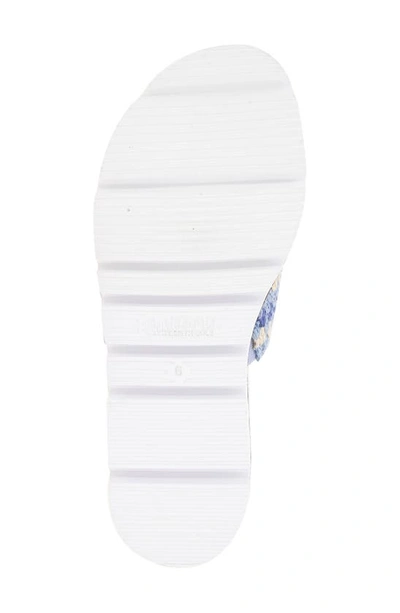 Gentle Souls By Kenneth Cole Lavern Womens Leather Slip On Flatform Sandals In Blue Multi Fabric