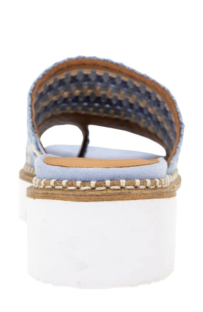 Gentle Souls By Kenneth Cole Lavern Womens Leather Slip On Flatform Sandals In Blue Multi Fabric
