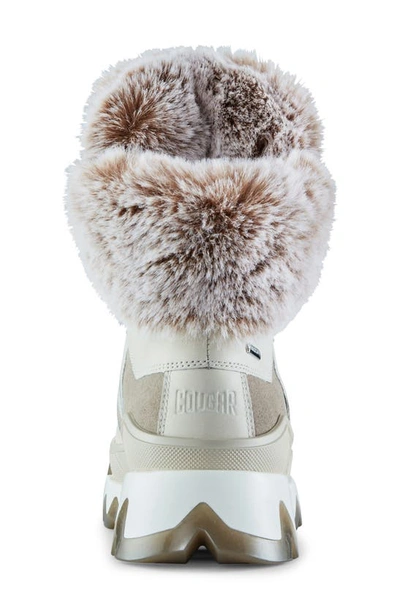 Shop Cougar Warrior Mushroom Faux Fur Trim Waterproof Boot In Ice/ Mushroom