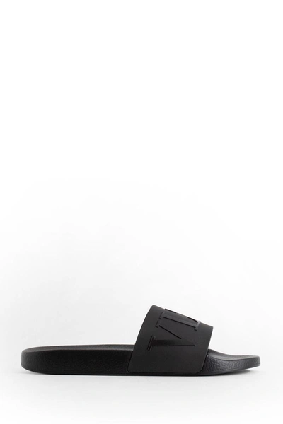 Shop Valentino Slides In Black