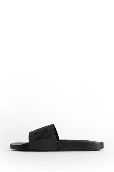 Shop Valentino Slides In Black
