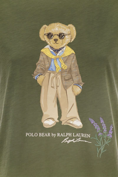 Shop Polo Ralph Lauren Polo Bear Jersey T-shirt In Military Green