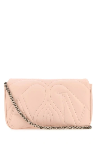Shop Alexander Mcqueen Woman Pink Leather Small Seal Shoulder Bag