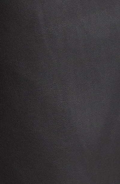 Shop Steve Madden Jolene Belted Faux Leather Mini Shirtdress In Black