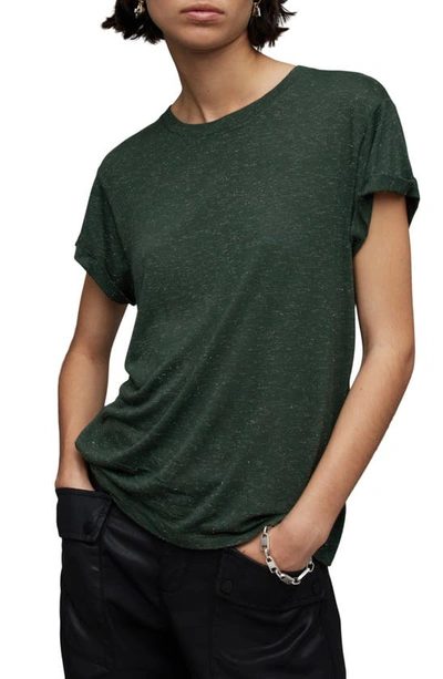 Shop Allsaints Anna Shimmer Short Sleeve T-shirt In Sycamore Green