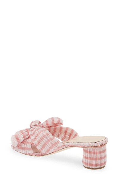Shop Loeffler Randall Emilia Knot Slide Sandal In Soft Pink Gingham