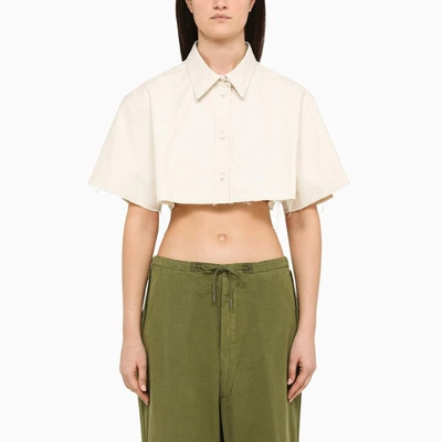 Shop Heron Preston Cropped Shirt In White