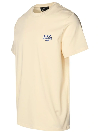 Shop Apc A.p.c. 'raymond' Ivory Cotton T-shirt In Avorio