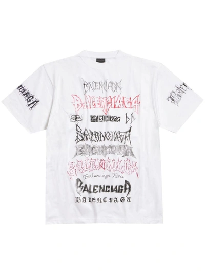 Shop Balenciaga Diy Metal Cotton T-shirt In White