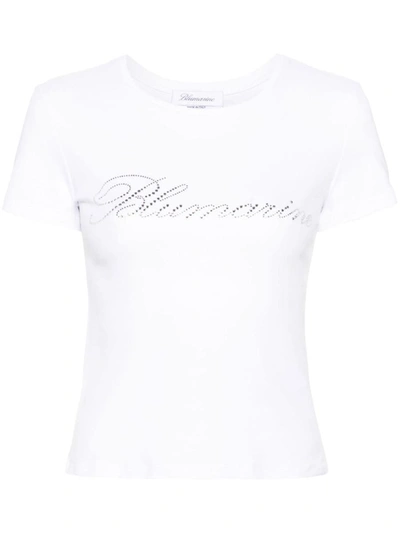Shop Blumarine Logo Cotton T-shirt In White