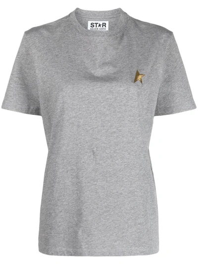 Shop Golden Goose Star Logo Cotton T-shirt In Grey