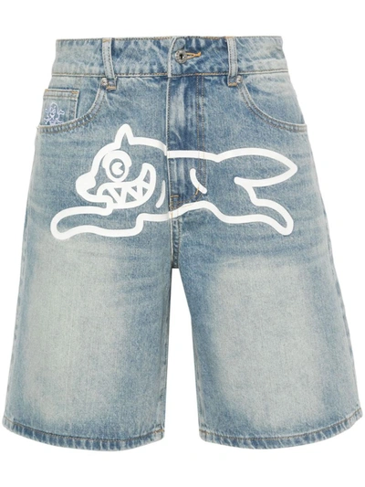 Shop Icecream Running Dog Denim Shorts In Blue