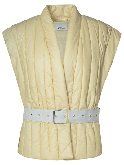 Shop Isabel Marant 'ajali' Ecru Cotton Blend Jacket In Beige