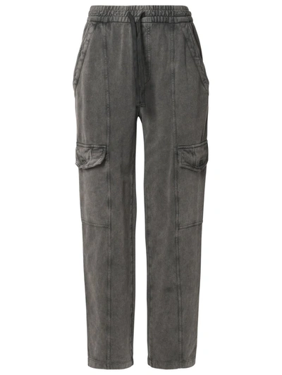 Shop Isabel Marant Étoile 'peorana' Grey Cotton Pants In Black