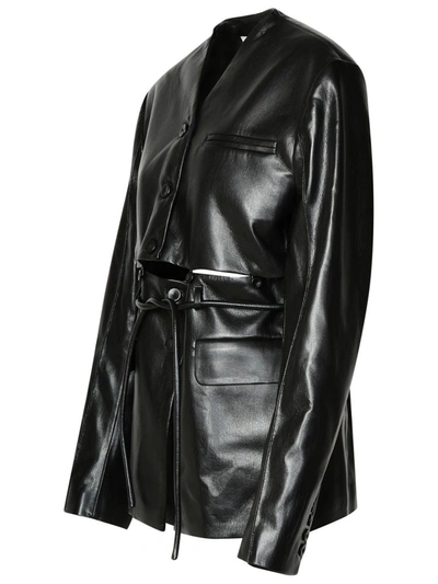 Shop Nanushka 'maida' Black Okobor Alt-leather Blazer