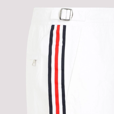 Shop Orlebar Brown Setter Tape Stripe Swim Shorts Swimwear In White