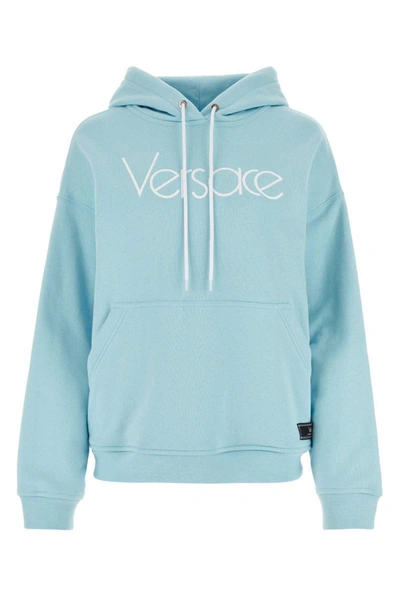 Shop Versace Sweatshirts In Palebluebianco