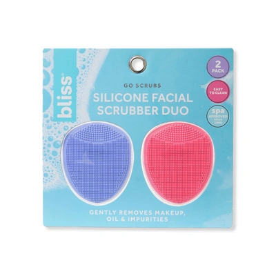 Shop Bliss World Store Go Scrubs Facial Scrubber Duo-purple/pink