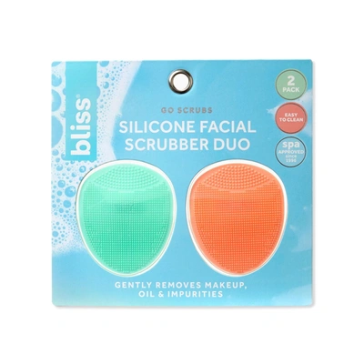 Shop Bliss World Store Go Scrubs Facial Scrubber Duo-green/orange