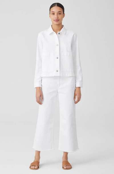 Shop Eileen Fisher Crop Wide Leg Jeans In White