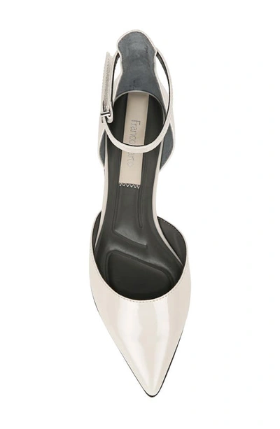 Shop Franco Sarto Racer Ankle Strap D'orsay Pointed Toe Flat In Grey
