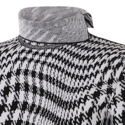 Burberry Houndstooth Wool-blend Turtleneck Sweater In Monochrome Ip Pttn