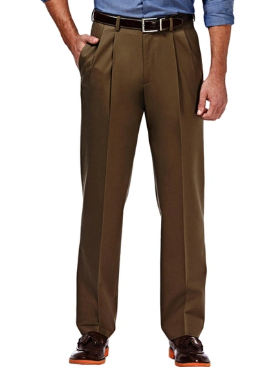 Shop Haggar Mens Classic Fit Double Pleat Khaki Pants In Multi