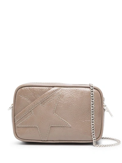 Shop Golden Goose Star Mini Leather Crossbody Bag In Beige