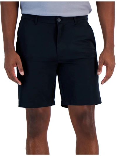 Shop Alfani Mens Flat Front Casual Khaki Shorts In Black