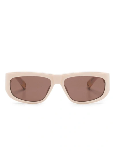 Jacquemus Rectangle-frame Sunglasses In Beige