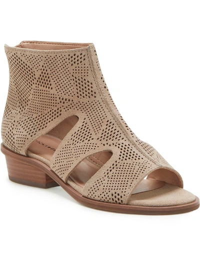 Shop Lucky Brand Sicole Womens Suede Peep Toe Gladiator Sandals In Beige