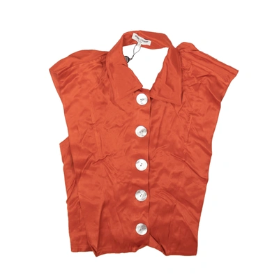 Opening Ceremony Rust Red Tie Back Shell Sleeveless Blouse In Multi