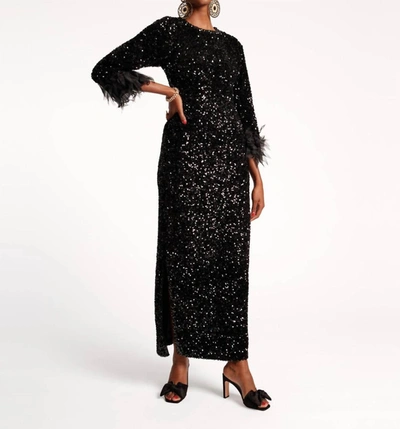 Shop Frances Valentine Regina Sequin Sheath Dress In Black Sequin In Multi