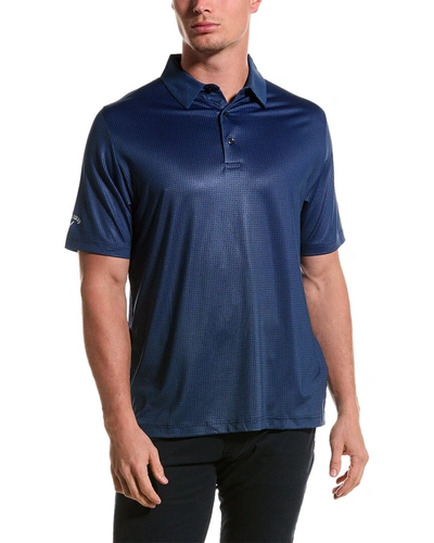 Shop Callaway Chev Foulard Print Polo Shirt In Blue