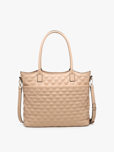 Shop Jen & Co. Tessa Quilted Tote In Sand In Beige