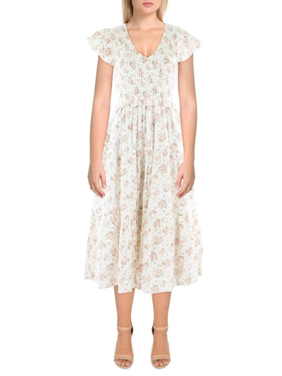 Shop Aqua Womens Cotton Calf Midi Dress In Multi